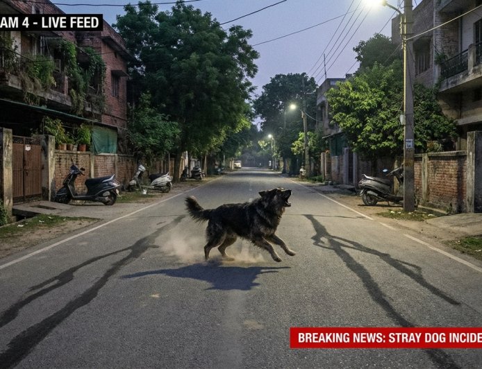 Moradabad Dog Attack: Stray Dog Bites 25 People in Kothiwala Nagar; Terrifying CCTV Footage Viral